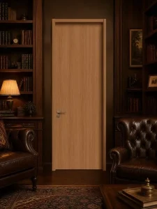 Contemporary Interior Door with Melamine Wood Grain Finish for Bedrooms, Houses, Apartments, Hotels, and Building Projects