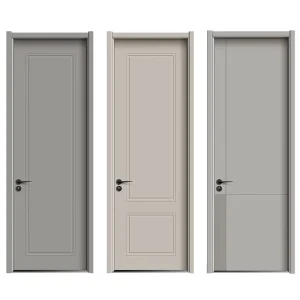 Contemporary Single Leaf PVC-Coated Composite MDF/HDF Pre-Hung Interior Room Door