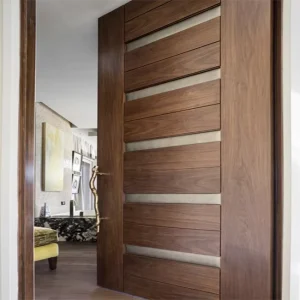Contemporary Solid Wood Swing Entrance Door