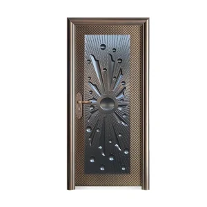 Customized Steel Entrance Door with Security Lock System and Weather-Resistant Surface for Home