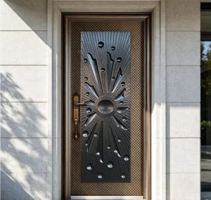 Copper Finish Main Entry Security Steel Door for Residential Apartments