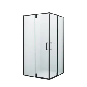 Corner Bathroom Custom 2 Sided Shower Cubicles Shower Cabin Unit Glass Doors Shower Enclosure with Black Hinge