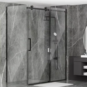 Corner Frameless Sliding Glass Shower Door, Walk-In Shower Enclosure, Bathroom
