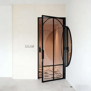 Corrosion Resistant Aluminum Glass Frosted Privacy Bathroom Waterproof Exterior Swing Door