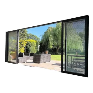Courtyard Entry Sliding Doors Thermal Insulation Double Tempered Glass Aluminium Sliding Glass Patio Doors