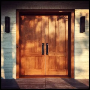 Courtyard Interior Solid Wood Entrance Door Anti-theft Manual Door Log-style Villa Double Swing Main Gate
