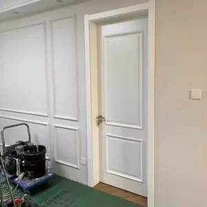 Cream-Style Oak-Lacquered Solid Wood Plywood Bedroom Door