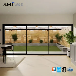 Csa Certified Minimalist Sliding Door Thermal Break Aluminum Slim Frame Double Glazed Soundproof Sliding Glass Door for Canada