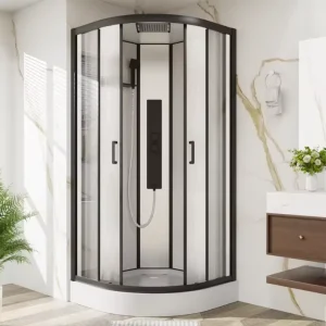 Custom 10mm Thick Sliding Door Tempered Glass Shower Cabin with Easy-Clean Coating and Soft Closing for Apartment Buildings