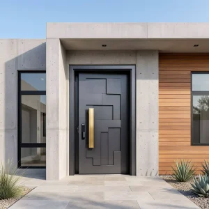 Custom 20mm Carved Aluminum Door Modern Exterior Entry Door with Fluorocarbon Finish for Australian Luxury Villa