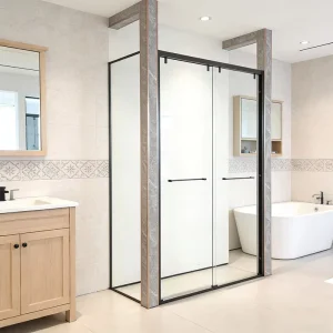 Custom 304 Stainless Steel Double Sliding Tempered Glass Shower Enclosure