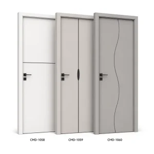 Custom 6-Panel Oak Veneer Interior Door with Handle ENF E0 Certified for Living Room