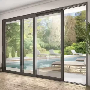 Custom Aluminum Alloy Double Tempered Glass Sliding Door Minimalist Narrow Frame Door for Residential Bedroom Balcony & Shop