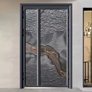 Custom Aluminum Alloy Modern Swing Entry Door for Luxury Villa with Finished Surface