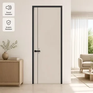 Custom Aluminum-Frame Indoor Wooden Door, Melamine-Faced Board, Fire-Rated