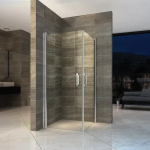 Custom Aluminum Frame Pivot Curved Glass Shower Door Corner Enclosure