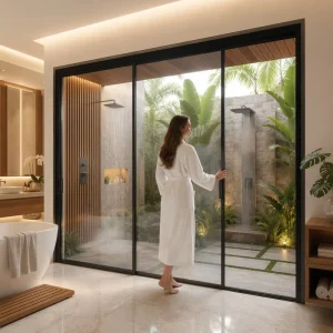 Custom Aluminum Sliding Door for Villa Entrance Heavy Duty Track with Soft Close Mechanism Double Glazed