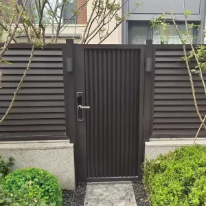 Custom Aluminum Swing Side Gate with Vertical Privacy Design and Weather-Resistant Fluorocarbon Coating