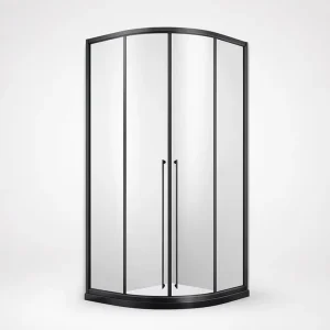 Custom Bathroom Triple Folding Sliding Shower Door Black Brushed Nickel and Gold Shower Cubicle
