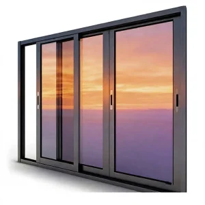 Custom Black Aluminum Alloy Sliding Window Multi Panel Narrow Frame Heat Insulation