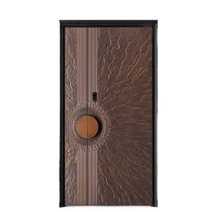 Custom Cast Aluminum Pivot Door Villa Entrance Security Door Anti-Theft Exterior 1.5-Hour Fire-Rated