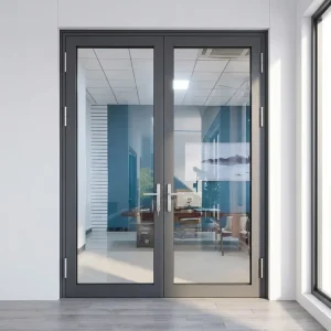 Custom Color Aluminum Alloy Entry Door with Energy-Efficient Performance, NFRC Certified, for Living Room and Bedroom