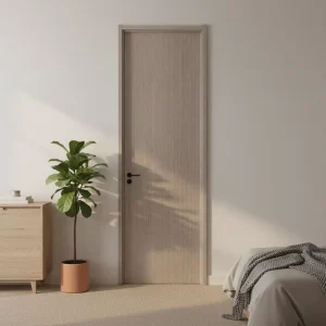 Custom Color Minimalist Soundproof Interior Hotel Door with Wood Veneer Water-Based Paint Warranty and Customizable Size