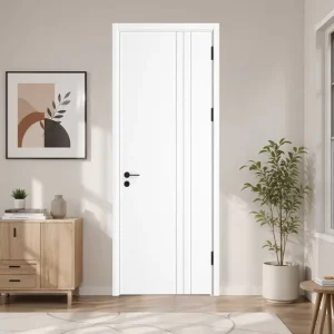Custom Color Solid Wood Interior Door with Water-Based Lacquer RAL Matte or Gloss Finish