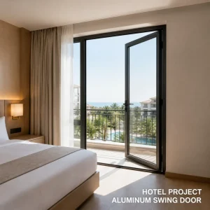 Custom Color Waterproof Aluminum Alloy Finished Casement Door for Hotel, House, Office, Kitchen, Bathroom, and Bedroom