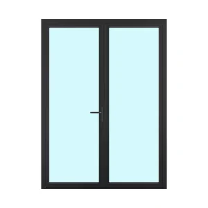 Custom Color Weather-Resistant Stainless Steel Frame Double Glass French Swing Door