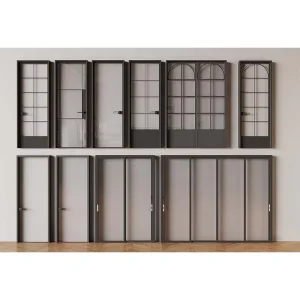 Custom Commercial Aluminum Soundproof Impact Double-Glazed Interior French Door