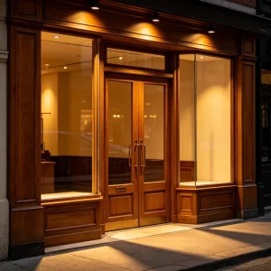 Custom Commercial Building Tempered Glass Entrance Swing Doors Aluminum Double Entry French Doors