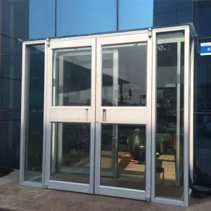 Custom Commercial Hotel Double Swing Glass Entrance Door with Sound Insulation