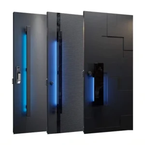 Custom Contemporary Aluminum Anti-Theft Security Front Door with Fiberglass Screen Netting for Hotels and Villas