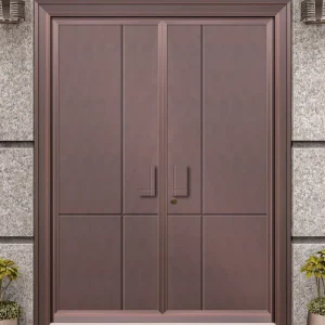 Custom Copper Double Front Entry Security Door for House