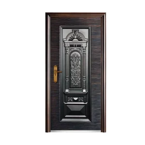 Custom Copper-Look Steel Door with Modern Design for Apartments