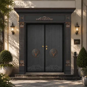 Custom Design Modern Villa Steel Main Entrance Door for Residential House
