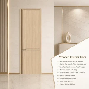 Custom Design Modern Wooden Interior Door with Sound Insulation for Living Room and Bedroom