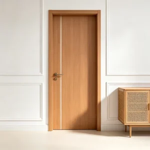 Custom Door Manufacturer Modern Waterproof Commercial Interior Door Elm Wood Grain Soundproof Door