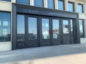 Custom Double-Layer Glass Swing Commercial Door with Aluminum Alloy Frame, Wind-Resistant Cold Protection for Villa
