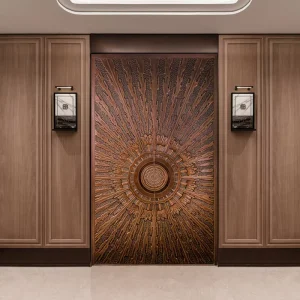 Custom Double Solid Copper Entry Door Handmade Secure Villa Front Gate
