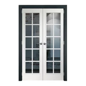 Custom Double Tempered Glass French Door Aluminum Interior Door