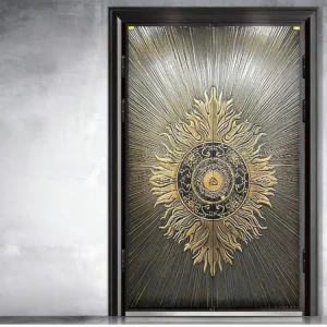 Custom Double Villa Gate Residential Entry Door Concealed Lock Stainless Steel Security Door
