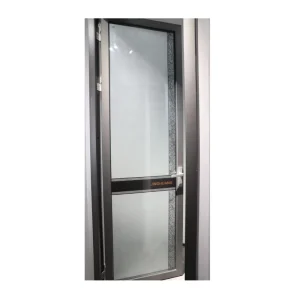 Custom Durable Thermal Broken Aluminum Interior Narrow Casement Door Double Glass Flat Opening Swing Door With Grille for House