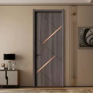 Custom Eco-Friendly Paint-Free Carbon Crystal Printed Solid Wood Bedroom Interior Door