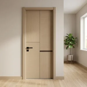 Custom Engineered Timber Minimalist Flat Panel Bedroom Door