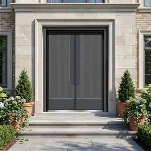 Custom Engraved Waterproof Explosion-Proof Cast Aluminum Main Entrance Door for Villas, Modern Style