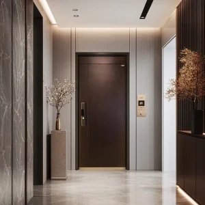 Custom Exterior Front Entry Security Pivot Door with Smart Lock for Villa or Commercial Use