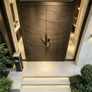 Custom Exterior Security Entrance Door for Villa, Aluminum Alloy Frame