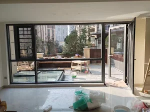 Custom Factory Storm-Proof Aluminum Casement Window High Wind Load with Shutter